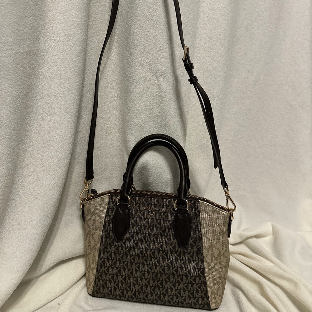 Michael Kors small Avril top zip logo purse